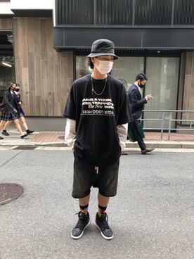 「ISAMU KATAYAMA BACKLASH（イサムカタヤマバックラッシュ）のアイテム（デニムパンツ）」を使った、motohisaさん（メンズ・176cm）の春コーディネート