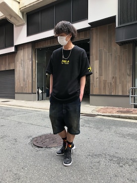 「ISAMU KATAYAMA BACKLASH（イサムカタヤマバックラッシュ）のアイテム（デニムパンツ）」を使った、motohisaさん（メンズ・176cm）の春コーディネート