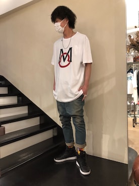 「ISAMU KATAYAMA BACKLASH（イサムカタヤマバックラッシュ）のアイテム（デニムパンツ）」を使った、motohisaさん（メンズ・176cm）の春コーディネート