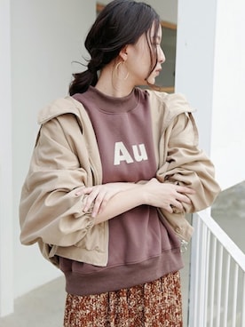 「アイテム（トップス、ブラウン系）」を使った、Nanaさん（レディース・163cm）の冬コーディネート