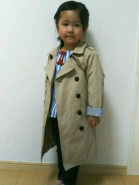 「ZARA KIDS」｜「アイテム（トレンチコート）」を使った、mxxchanさん（キッズ・100cm）の春コーディネート