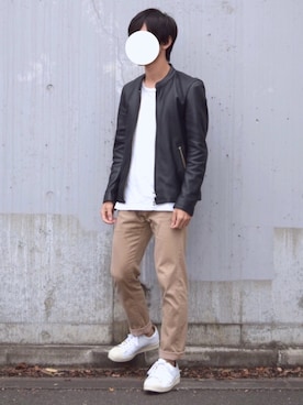 「417 EDIFICE（フォーワンセブンエディフィス）のアイテム（チノパンツ）」を使った、suiさん（メンズ・156cm）の秋コーディネート