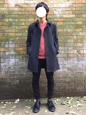 「アイテム（ソックス/靴下、ブラウン系）」を使った、suiさん（メンズ・156cm）の冬コーディネート