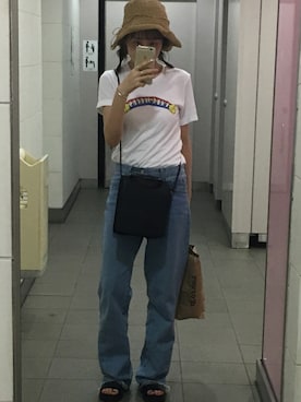 「MARC JACOBS（マークジェイコブス）のアイテム（Tシャツ/カットソー）」を使った、Nao ❣さん（レディース・158cm）の夏コーディネート