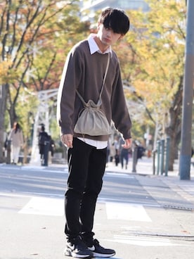 「GU（ジーユー）の（GU）スキニーフィットジーンズ（MEN ⁄ ジーンズ）」を使った、やーこん🦊︎︎︎︎︎︎︎︎︎︎︎︎☑︎さん（メンズ・172cm）の秋コーディネート