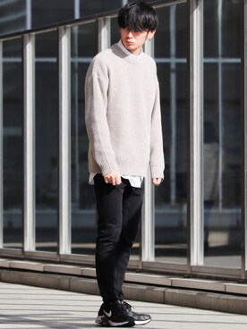 「GU（ジーユー）の（GU）スキニーフィットジーンズ（MEN ⁄ ジーンズ）」を使った、やーこん🦊︎︎︎︎︎︎︎︎︎︎︎︎☑︎さん（メンズ・172cm）の冬コーディネート