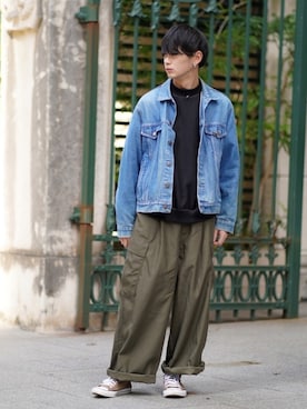 やーこん🦊︎︎︎︎︎︎︎︎︎︎︎︎☑︎さん（メンズ・172cm）の春コーディネート