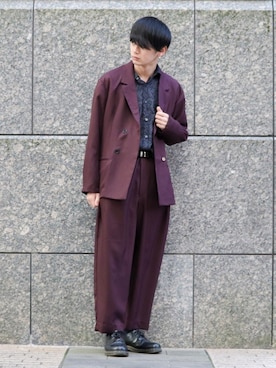 テーラードジャケット レッド系 を使った 大学生 の人気ファッションコーディネート Wear