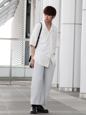 「DEVICE（デバイス）の【WEARISTA こーせ ×DEVICE コラボ】Rename フロントバックル ショルダーバッグ（ショルダーバッグ）」を使った、やーこん🦊︎︎︎︎︎︎︎︎︎︎︎︎☑︎さん（メンズ・172cm）の春コーディネート