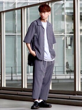 「DEVICE（デバイス）の【WEARISTA こーせ ×DEVICE コラボ】Rename フロントバックル ショルダーバッグ（ショルダーバッグ）」を使った、やーこん🦊︎︎︎︎︎︎︎︎︎︎︎︎☑︎さん（メンズ・172cm）の春コーディネート