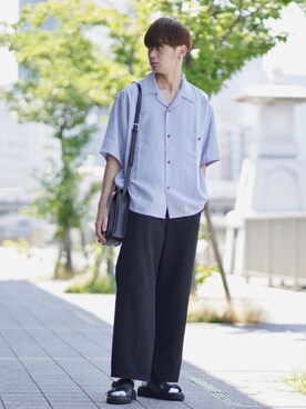 「DEVICE（デバイス）の【WEARISTA こーせ ×DEVICE コラボ】Rename フロントバックル ショルダーバッグ（ショルダーバッグ）」を使った、やーこん🦊︎︎︎︎︎︎︎︎︎︎︎︎☑︎さん（メンズ・172cm）の夏コーディネート