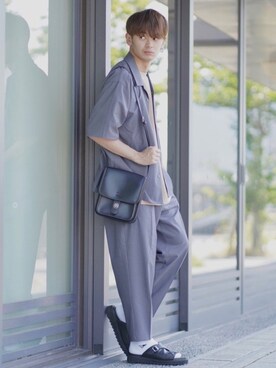 「DEVICE（デバイス）の【WEARISTA こーせ ×DEVICE コラボ】Rename フロントバックル ショルダーバッグ（ショルダーバッグ）」を使った、やーこん🦊︎︎︎︎︎︎︎︎︎︎︎︎☑︎さん（メンズ・172cm）の夏コーディネート