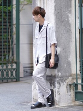 「DEVICE（デバイス）の【WEARISTA こーせ ×DEVICE コラボ】Rename フロントバックル ショルダーバッグ（ショルダーバッグ）」を使った、やーこん🦊︎︎︎︎︎︎︎︎︎︎︎︎☑︎さん（メンズ・172cm）の夏コーディネート