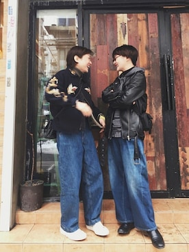 「COOTIE PRODUCTIONS（クーティープロダクションズ）のアイテム（その他アウター）」を使った、飞跃疯人院-さん（レディース・159cm）の冬コーディネート