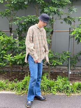 「Steven Alan（スティーブンアラン）のアイテム（帽子）」を使った、Nakasanさん（メンズ・178cm）の春コーディネート
