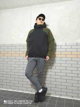 「ワークマン」｜「アイテム（ブルゾン）」を使った、maxis00174さん（メンズ・175cm）の冬コーディネート