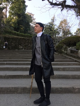 「新年一発目」｜「アイテム（その他アウター）」を使った、hirunさん（メンズ・173cm）の冬コーディネート