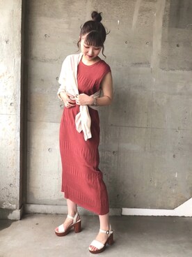「アイテム（ワンピース/ドレス）」を使った、あかねさん（レディース・162cm・10代）の夏コーディネート