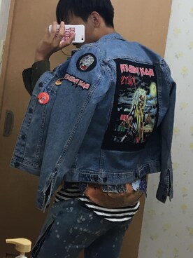 「Re:make（リメイク）のアイテム（デニムジャケット）」を使った、たかひささん（メンズ・173cm）の秋コーディネート