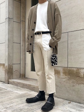 「MARTINE ROSE（マーティンローズ）のアイテム」を使った、がやさん（メンズ・180cm）の冬コーディネート