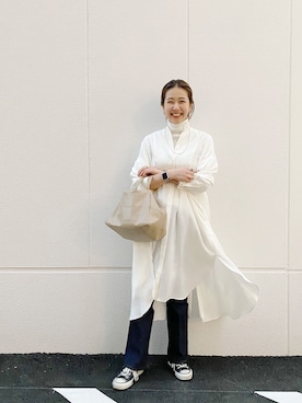 「SHENERY（シーナリー）のアイテム（シャツワンピース）」を使った、TSURUGASAKI_163cmさん（レディース・163cm）の冬コーディネート