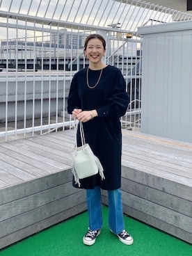「SHENERY（シーナリー）のアイテム（チュニック）」を使った、TSURUGASAKI_163cmさん（レディース・163cm）の冬コーディネート