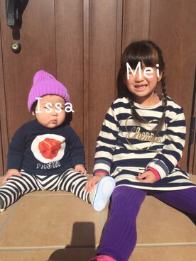 「きょうだいコーデ」｜「アイテム（スウェット）」を使った、MeIssaさん（キッズ・120cm）の秋コーディネート