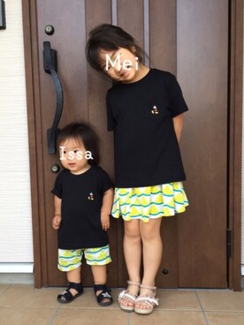 「ミッキー」｜MeIssaさん（キッズ・80cm）の夏コーディネート