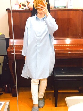 「coca（coca）（コカ）のアイテム（シャツワンピース）」を使った、みさん（レディース・152cm）の春コーディネート