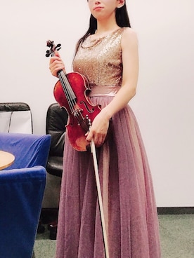 「アイテム（ドレス、ピンク系）」を使った、みさん（レディース・152cm）の夏コーディネート