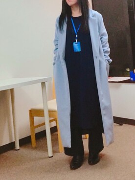 「KOBE LETTUCE（コウベレタス）のアイテム（チェスターコート）」を使った、みさん（レディース・152cm）の春コーディネート
