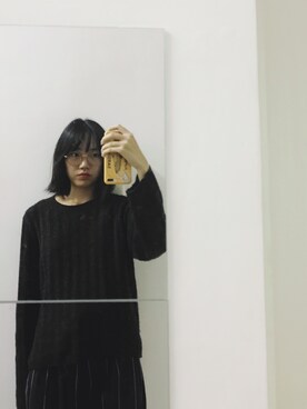 「PULL&BEAR（プルアンドベア）のアイテム（チノパンツ）」を使った、JUDY叻叻さん（レディース・177cm）の春コーディネート