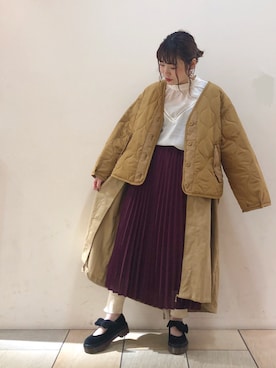 「w closet（ダブルクローゼット）のアイテム（その他アウター）」を使った、harumi ootukaさん（レディース・153cm）の秋コーディネート