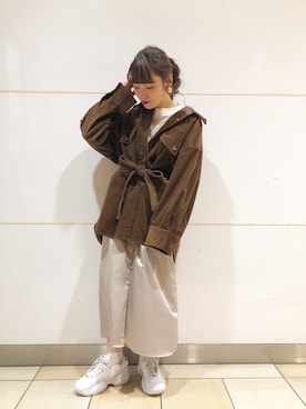 「サテンキャミワンピ」｜harumi ootukaさん（レディース・153cm）の冬コーディネート