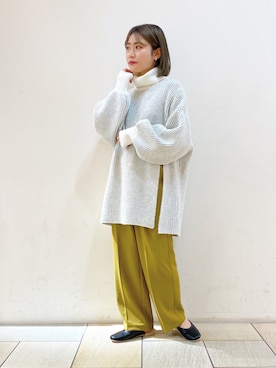 「Alley by w closet（アリーバイダブルクローゼット）の【Alley】ストライプニットスリットプルオーバー（ニット/セーター）」を使った、harumi ootukaさん（レディース・153cm）の秋コーディネート
