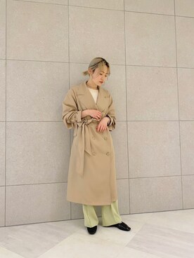 「153cm」｜「アイテム（トレンチコート）」を使った、harumi ootukaさん（レディース・153cm）の春コーディネート