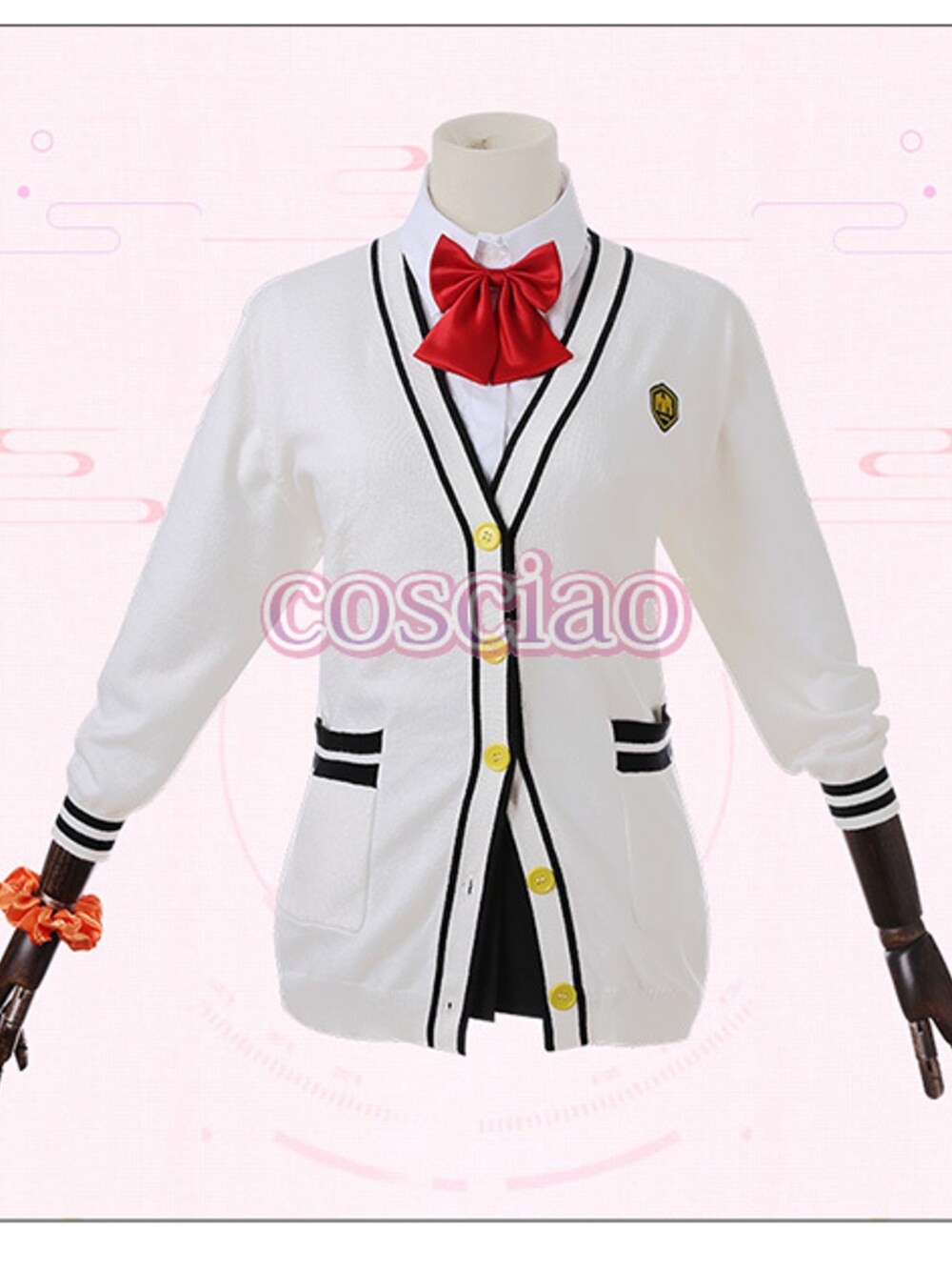 「カーディガン、制服、コスプレ、通販、グリッドマン、宝多六花」｜「SSSS.GRIDMAN 宝多六花 コスプレ衣装 セット 制服 女性 通販 グリッドマン（カーディガン/ボレロ、ホワイト系）」を使った、茶緒さん（レディース・160cm）の秋コーディネートの1枚目の写真