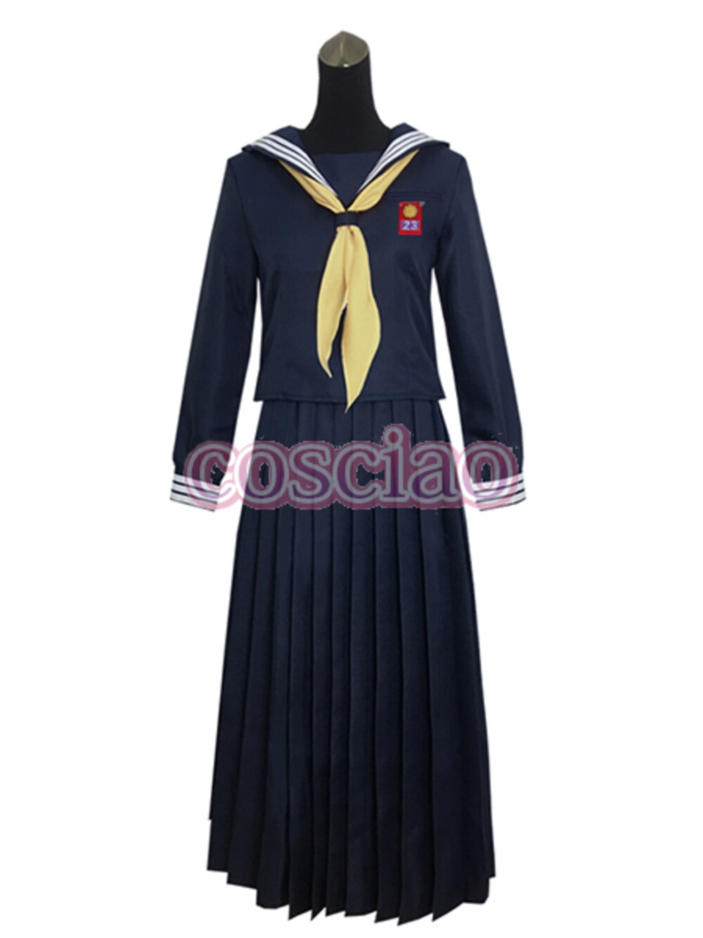 「ウィッグ、コスプレ、セーラー服、カッコイイ女子、今日から俺は!!」｜「今日から俺は！！ 早川京子 コスプレ衣装 セーラー服 橋本環奈 コスチューム服 かわいい（スカート、ブルー系）」を使った、茶緒さん（レディース・167cm）の冬コーディネートの1枚目の写真