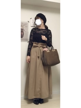「COCO DEAL（ココディール）のアイテム（帽子）」を使った、𝐌  さん（レディース・159cm）の秋コーディネート
