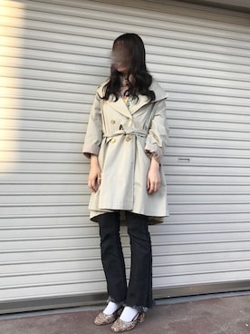 「Lily Brown」｜「アイテム（トレンチコート）」を使った、𝐌  さん（レディース・159cm）の春コーディネート