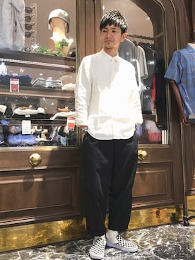 「RED KAP（レッドキャップ）のアイテム（その他パンツ）」を使った、uedamitsuruさん（メンズ・168cm）の夏コーディネート