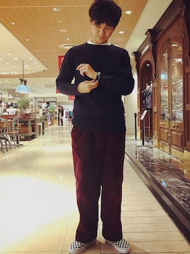 「HAVERSACK」｜「アイテム（パンツ）」を使った、uedamitsuruさん（メンズ・168cm）の秋コーディネート