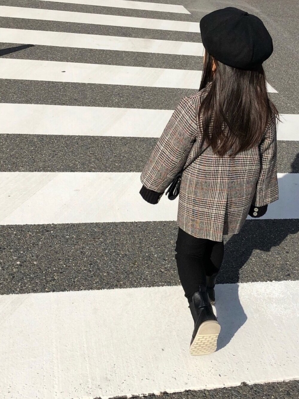 「おんなのこ、ベレー帽、西松屋、Branshes、quoti use fith、agnes b.」｜「quoti use fithの6マイハギベレー帽（ハンチング/ベレー帽、ブラック系）」を使った、☆meimei☆さん（キッズ・90cm）の冬コーディネートの1枚目の写真