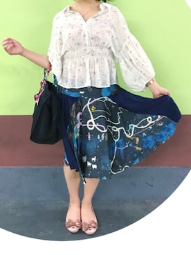 「casselini」｜「アイテム（スリッポン）」を使った、Someone Likes Blueさん（レディース・155cm）の秋コーディネート