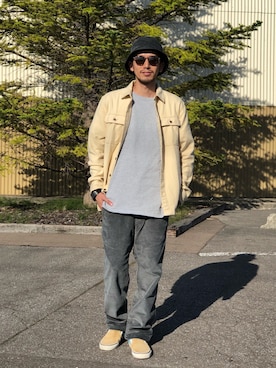 「patagonia」｜「アイテム（スリッポン）」を使った、amuさん（メンズ・171cm）の冬コーディネート