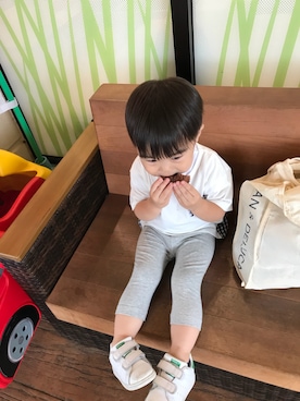 「スタンスミス」｜Ｒiiiiit☁︎さん（キッズ・90cm）の夏コーディネート