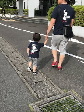 「CHUMS（チャムス）のアイテム（トップス）」を使った、Ｒiiiiit☁︎さん（キッズ・90cm）の夏コーディネート