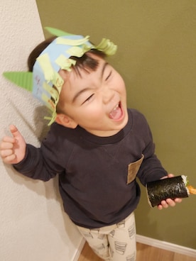「節分」｜「アイテム（スウェット）」を使った、Ｒiiiiit☁︎さん（キッズ・100cm）の冬コーディネート