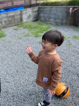 「GLOBAL WORK（グローバルワーク）のアイテム（シューズ）」を使った、Ｒiiiiit☁︎さん（キッズ・100cm）の春コーディネート
