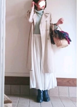 「SCROLLのアイテム」を使った、みやたさん（レディース・154cm）の冬コーディネート